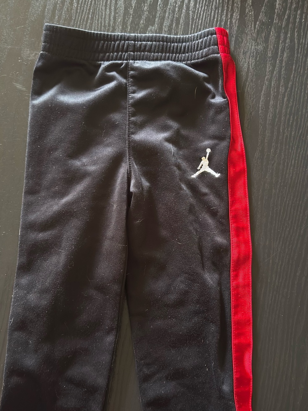 Jordan Black Joggers with Red Side Panel
